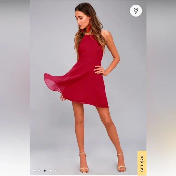 red backless skater dress Lulu's Special Kind of Love Red Backless Skater Dress Small S Excellent Sexy Fun